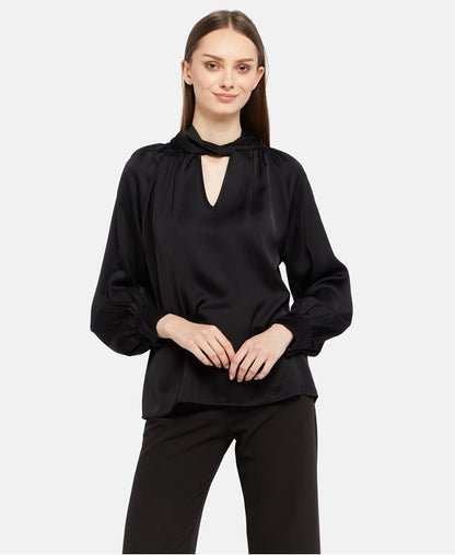 Black Satin Blouse by 19V69 Italia by Versace